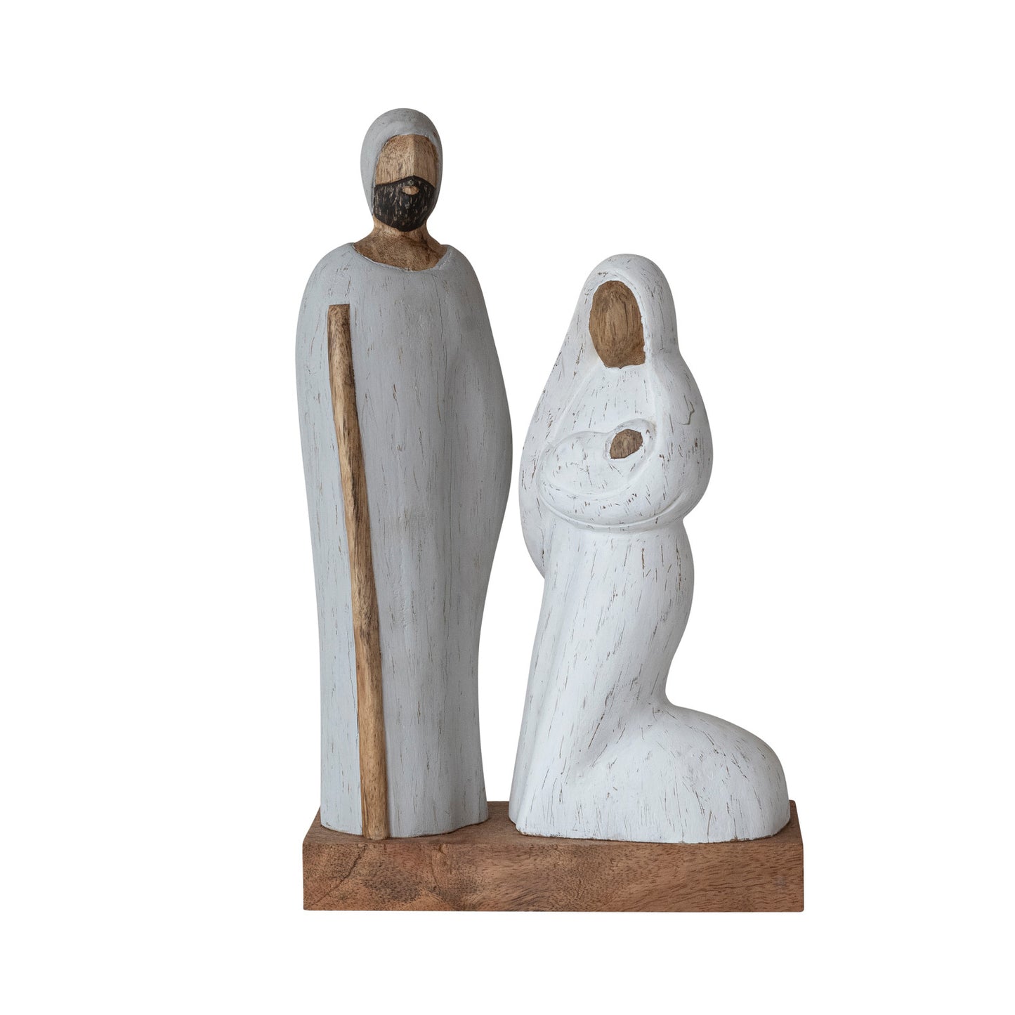 Hand-Painted Mango Wood Holy Family