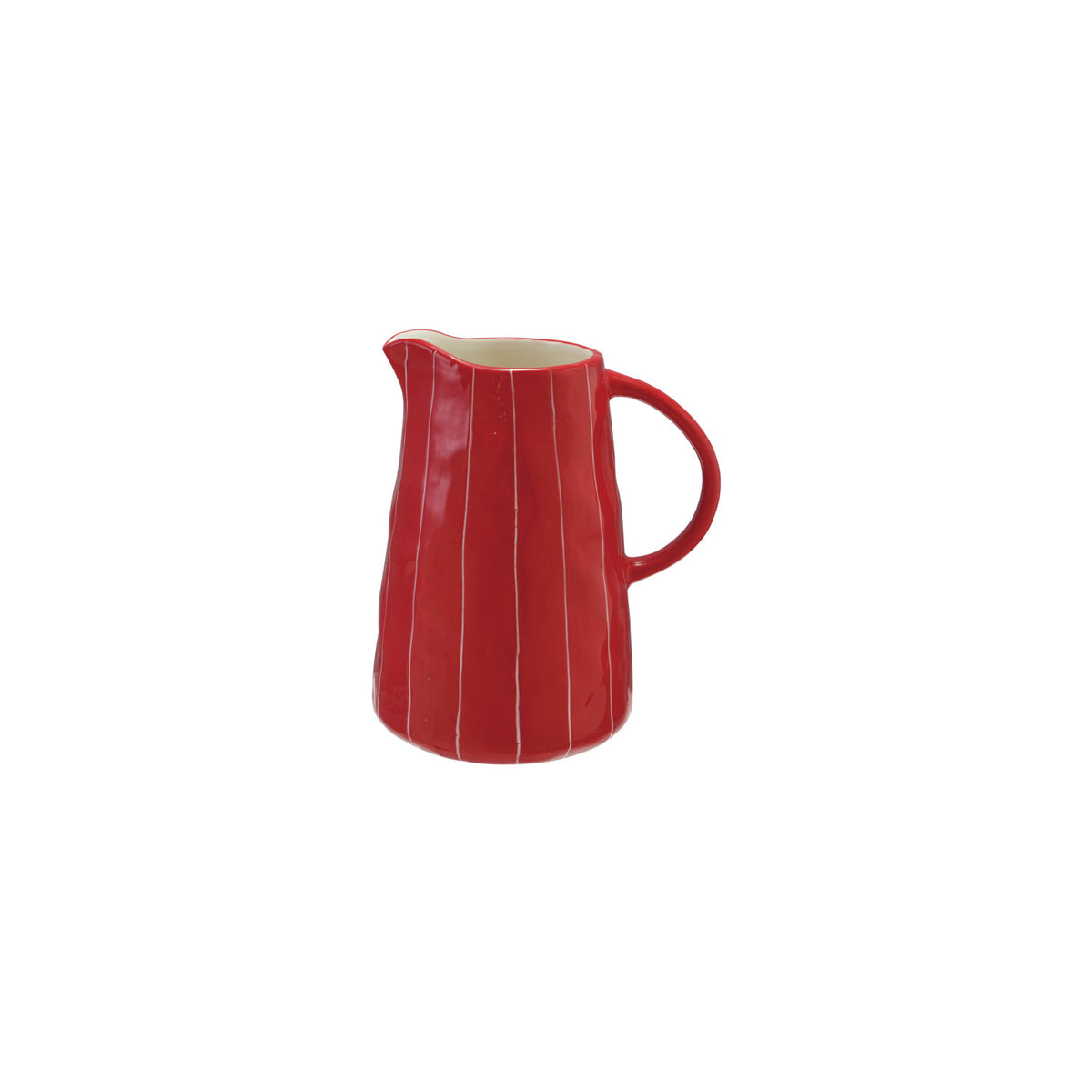 Striped Pitcher Red & White