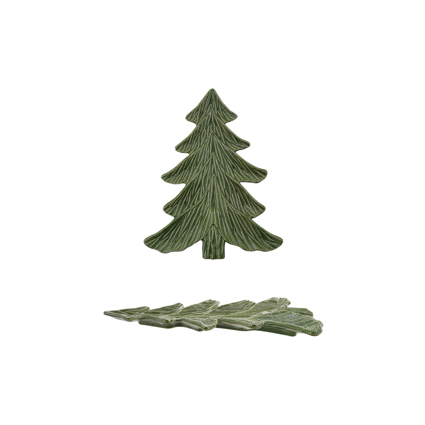 Ceramic Tree Shaped Platter, Green